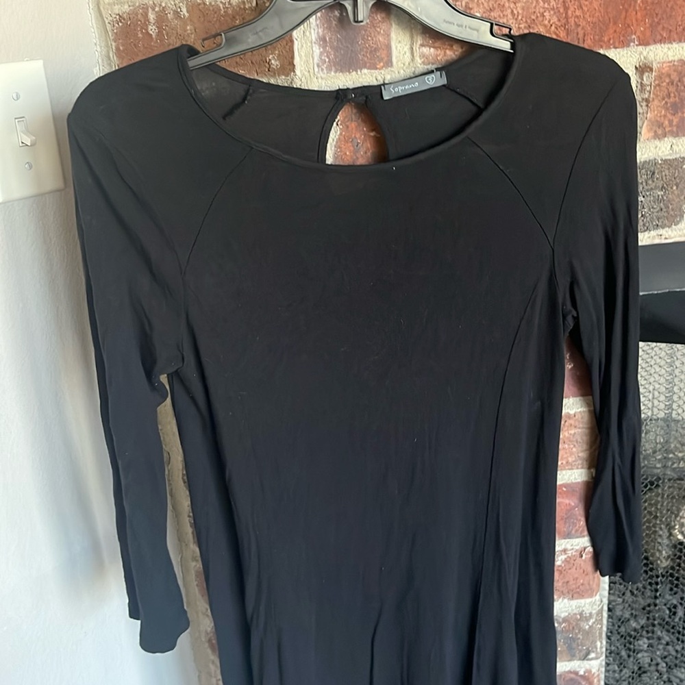 Black adult small dress, stretchy, half sleeve, midi